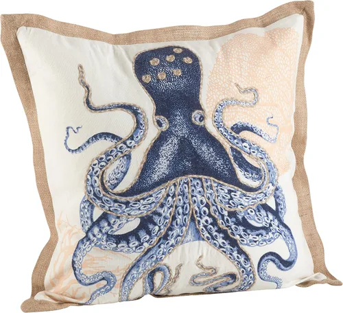 Vista 10 de SARO LIFESTYLE Neptunian Collection - Almohada de algodón, 20 pulgadas, tortuga marina