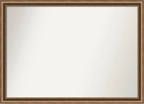 Vista 162 de Amanti Art Espejo de baño de bronce para sobre fregadero, 24 x 24 pulgadas, espejo de tocador cuadrado estrecho de bronce Manhattan, marco de madera