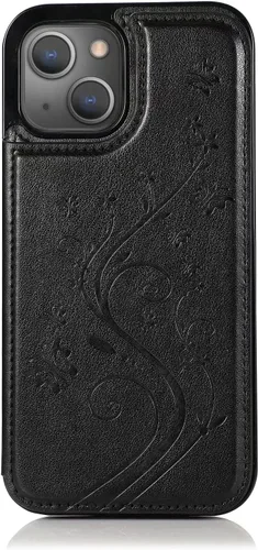 Vista 6 de Funda compatible con iPhone 15 Plus de 6.7 pulgadas con protector de pantalla de vidrio templado y tarjetero con soporte para tarjetero, funda