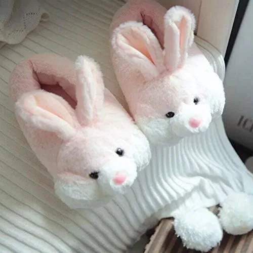 Vista 3 de Caramella Bubble Pantuflas clásicas de conejo para mujer, divertidas pantuflas de animales para niñas, bonitas pantuflas de conejo de felpa, regalos