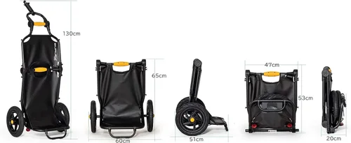 Vista 3 de Travoy, remolque plegable compacto para bicicleta de carga
