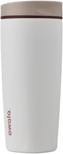 Vista 24 de Owala SmoothSip Slider - Vaso de café aislado de acero inoxidable, reutilizable, taza de café helado, taza de viaje para café caliente, sin BPA, 12