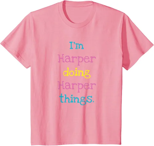 Vista 61 de Harper - Camiseta de regalo para niños con texto personalizado