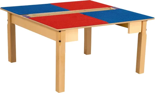 Vista 14 de Time-2-Play - Mesa de juego para niños, compatible con ladrillos Lego, madera contrachapada de abedul extra resistente, 35 pulgadas de ancho x 31