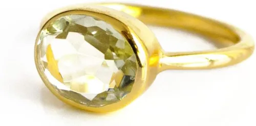 Vista 65 de Oval Birthstone Ring Bezel Set in Vermeil Gold, Sterling Silver, or Rose Gold, Stacking Birthstone Ring [rOMB]