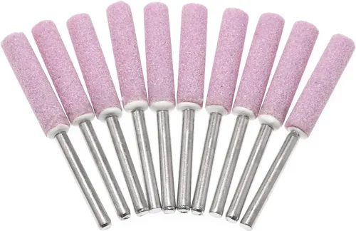 Vista 8 de RLECS 10pcs motosierra cabeza de molienda 3/16 "lima de piedra de molienda para moler agujeros profundos en maquinaria, rodamientos, moldes, piezas