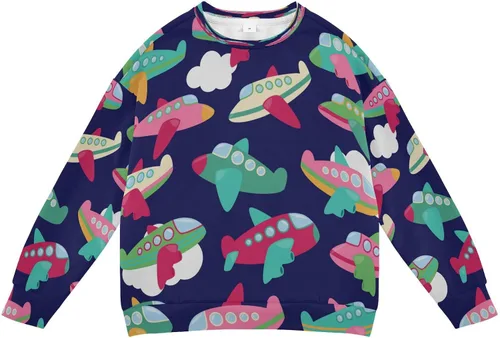 Vista 7 de Sudadera con cuello redondo y manga larga, diseño de nutrias marinas, diseño de animales oceánicos, para otoño e invierno multicolor (Multicolor01)