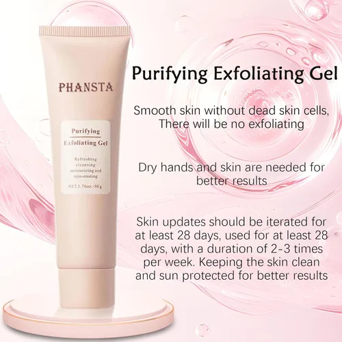 Vista 2 de Gel exfoliante purificante – 1.76 oz de enzimas purificantes suaves para el cuidado de la piel facial, hidratación de plantas, suave comodidad