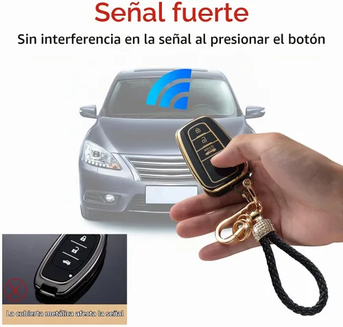 Vista 3 de Gematay Funda para llavero Toyota con cordón, funda protectora para llave de automóvil para Camry Highlander RAV4 C-HR Avalon Prius Corolla GT86