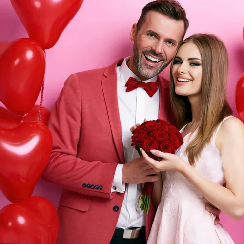 Vista 5 de BASEMMAHER Caja de anillo de rosa de terciopelo rojo para el día de San Valentín, ramo de flores de compromiso romántico, joyero, joyero, baratijas
