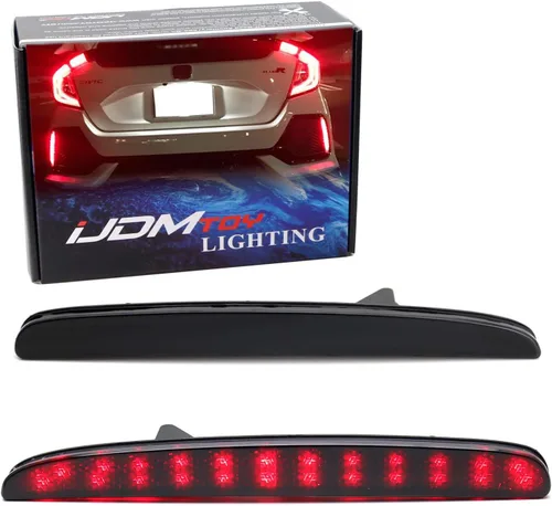 Vista 10 de iJDMTOY luces LED de reflector de parachoques de lente roja 24-SMD compatibles con Honda Civic Hatchback 2017-21, SI o Sedan Tipo-R, función como
