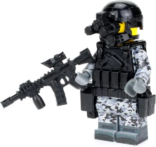 Vista 3 de Battle Brick Soldado coleccionable del equipo de respuesta urbana de 1.6 pulgadas de alto Accesorios fabricados en los Estados Unidos Minifig