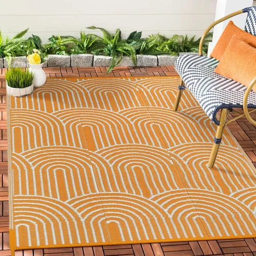 Vista 11 de Anidaroel Alfombra de área para exteriores para patio, 4 x 6 pies, impermeable, reversible, alfombra de paja de plástico para exteriores, alfombra