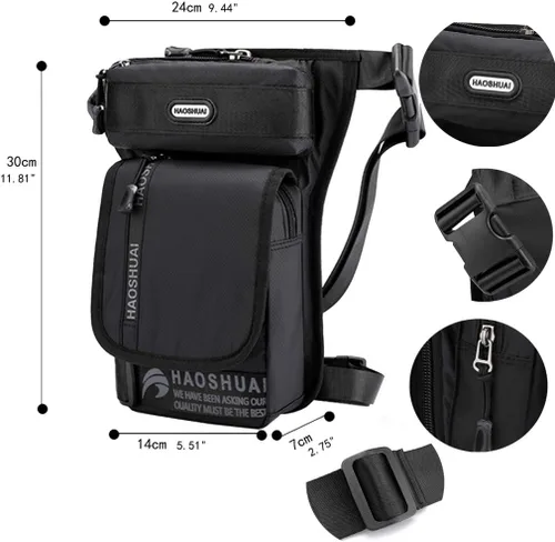 Vista 5 de KPYWZER Bolsa de pierna para exteriores para hombres y mujeres, riñonera de cintura, motocicleta, hombro, equitación, viajes, senderismo, táctica