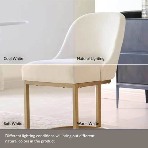 Vista 79 de Leick Home 214536 Barrelback Silla de comedor con base de metal, juego de 2, para comedor, asiento moderno de lino negro y base de metal dorado