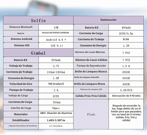 Vista 6 de Estabilizador cardán para teléfonos inteligentes, 3 ejes