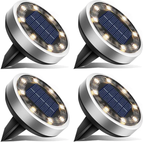 Vista 19 de Btfarm Paquete de 16 luces solares impermeables para exteriores, 8 luces LED solares para suelo