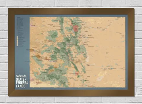 Vista 9 de Colorado Parques estatales & Federal lands Póster Mapa 24 x 36