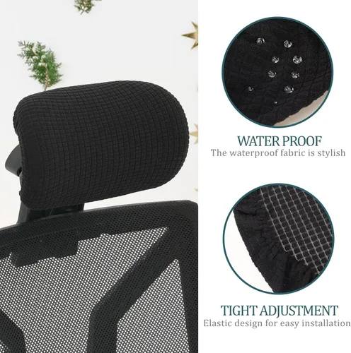Vista 2 de Funda de almohada para silla de oficina, funda para reposacabezas de silla, fundas para silla de escritorio, funda para reposacabezas de silla