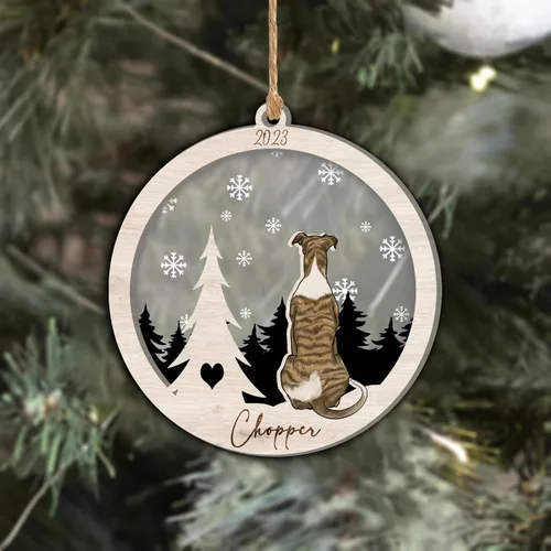 Vista 164 de Nazenti Adorno de Navidad conmemorativo personalizado, regalo personalizado de recuerdo de perro, condolencias por pérdida de mascotas, sabueso