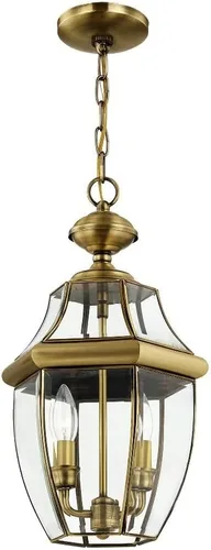 Vista 7 de Livex Lighting 2255-02 Monterey - Farol colgante de 2 luces, latón pulido