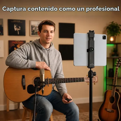 Vista 8 de Adaptador de montaje en trípode para iPad con control remoto Bluetooth, funciona con todas las tabletas