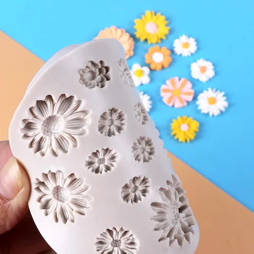 Vista 3 de Moldes de arcilla polimérica de flores, moldes miniatura de silicona para manualidades, fabricación y decoración de joyas