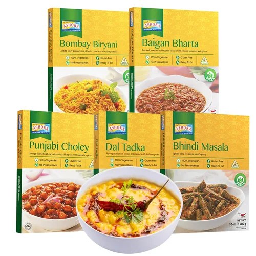 Vista 15 de Ashoka Meals 1932, kit de comidas a base de plantas, paquete variado de frijoles y arroz, comidas para calentar y servir, certificado Kosher, comida