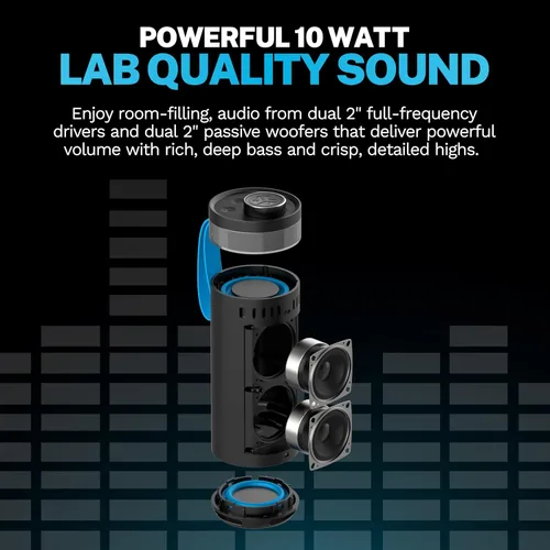 Vista 2 de JLab Go Party - Altavoz Bluetooth portátil, color negro medianoche, 10 vatios de potencia, más de 16 horas de reproducción, impermeabilización IP56