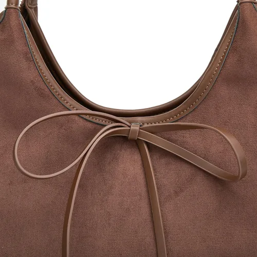 Vista 4 de Bolso de mano vintage con lazo francés de gran capacidad, bolso de hombro, bolso elegante para las axilas para mujeres y niñas