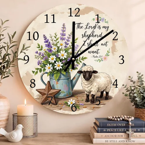 Vista 20 de Reloj con versículo bíblico con citas de Jesús, relojes de 0929Regalos Cristianos (2)