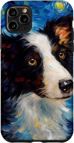 Vista 13 de iPhone 16 Border Collie Starry Night Van Gogh Border Collie Case
