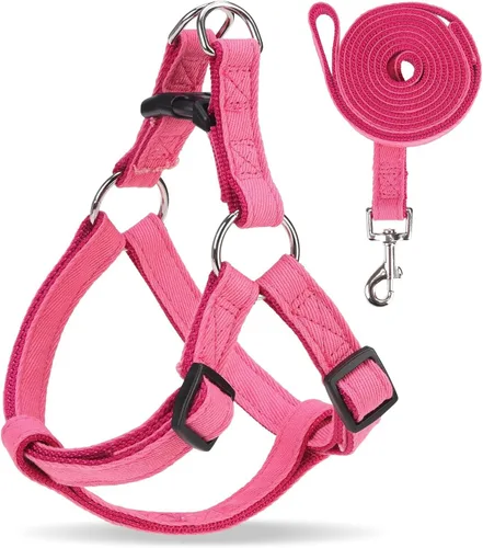 Vista 13 de Juego de arnés para perro con correa y collar de corbatín - Arnés para cachorro a cuadros beige, a prueba de escape, chaleco ajustable sin tirones