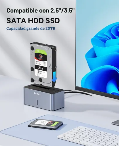 Vista 2 de dockteck USB 3.0 a SATA disco duro externo estación de acoplamiento