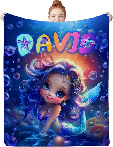 Vista 10 de Artsadd Mantas personalizadas con nombre para bebés niños y niñas, mantas de bebé personalizadas con nombre, manta personalizada para niños