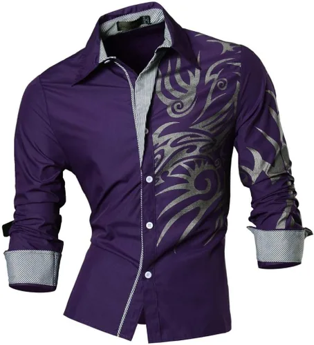 Vista 69 de jeansian - Camisas de manga larga de ajuste entallado para hombre (8397), con botones, informales y de vestir.