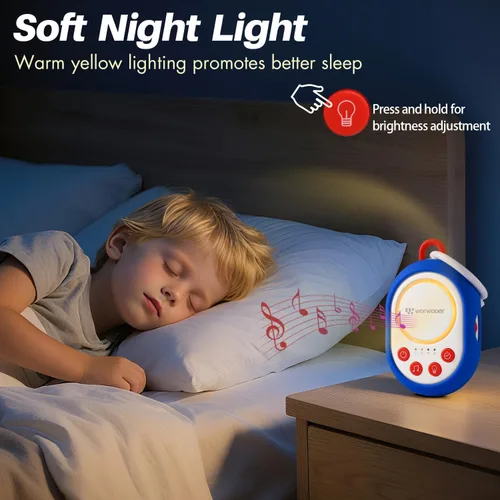 Vista 3 de Mom's Choice Awards 2026 Máquina de sonido de ruido blanco para bebé con luz nocturna, 20 sonidos relajantes, 22 horas de duración de la batería
