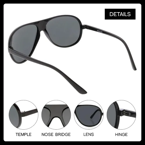 Vista 3 de zeroUV Gafas de sol estilo aviador retro de los años 70 para hombres y mujeres, gafas bloqueadoras azules UV400 vintage de 2.402 in