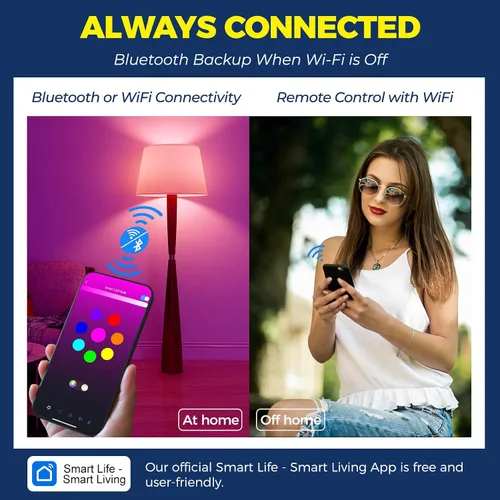 Vista 2 de Lightinginside - Bombillas inteligentes de 100W equiv., 1350LM 11W, bombilla inteligente que funciona con Alexa/Google Home/Smart Life, A19 E26