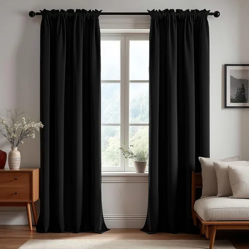 Vista 33 de Deconovo Cortinas opacas, aislamiento térmico, dobladillo para barra, reducción de ruido, certificado Oeko-TEX, cortinas de oscurecimiento