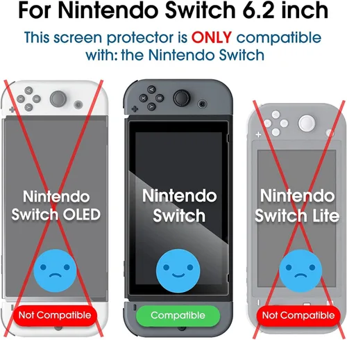 Vista 2 de amfilm Vidrio temperado protector para Nintendo Switch 2017 (paquete de 2)