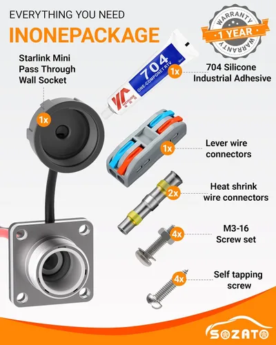 Vista 7 de Starlink - Kit de paso de pared mini impermeable DC 5.5x2.1