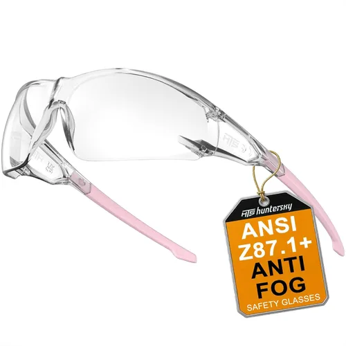 Vista 18 de HTS HUNTERSKY ANSI Z87.1 Gafas de seguridad antivaho envolventes transparentes, gafas de laboratorio para pickleball y química con resistencia a