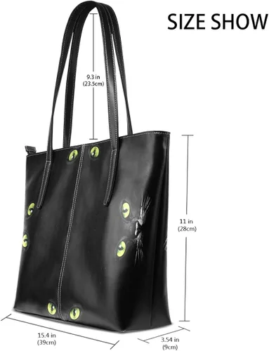Vista 2 de JSTEL Bolsos de hombro de gato negro con asa superior para mujer, bolso de moda para mujer, Multicolorido