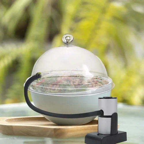 Vista 4 de Tapa de cúpula Fundas para tazas de pistolas, campana de humo para cocina, infusor de humo, tapa cloche para ahumador, platos y tazones Cocina