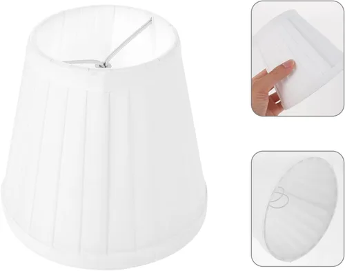 Vista 6 de OSALADI Pantalla de lámpara colgante, pantalla de tela, 1 unidad, pantalla decorativa, exquisita, clip en tela, lámpara de mesa, accesorio de luz