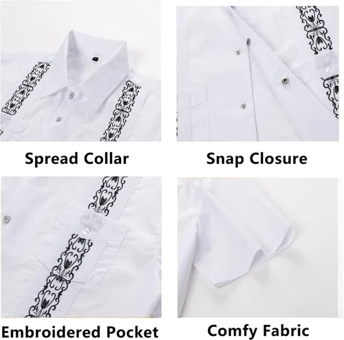Vista 2 de Guayabera - Camisas de manga corta para hombre