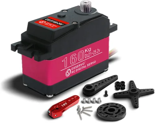 Vista 12 de 132.3 lbs Digital Servo 8.4V Engranaje De Acero Inoxidable De Alto Voltaje Gran Torque De Alta Velocidad Impermeable 1/5 Baja Servos - 180 Grados
