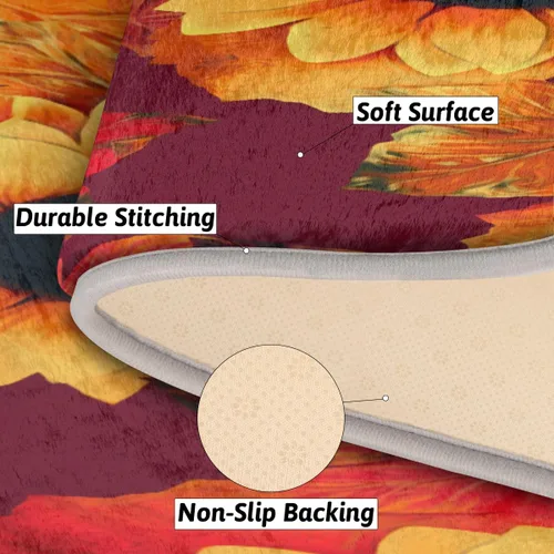 Vista 6 de cfpolar Fall Maples Sunflower Bathroom Rugs Non-Slip Bath Rug Microfiber Bath Mat Absorbent Kitchen Mats and Rugs Machine Washable Oval Plush Floor