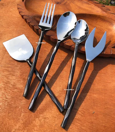 Vista 5 de Juego de cubiertos, utensilios de cocina, juego de cubiertos para el hogar y el restaurante, apto para lavavajillas